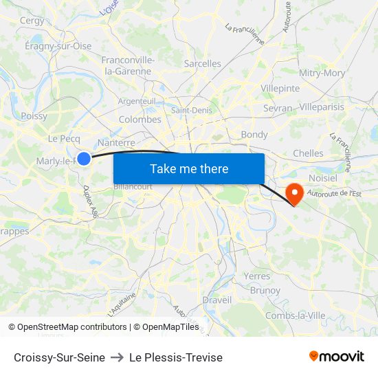 Croissy-Sur-Seine to Le Plessis-Trevise map