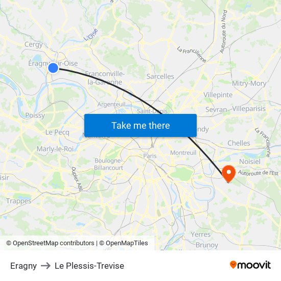 Eragny to Le Plessis-Trevise map