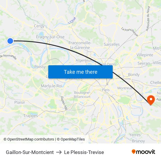 Gaillon-Sur-Montcient to Le Plessis-Trevise map