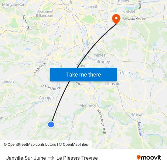 Janville-Sur-Juine to Le Plessis-Trevise map