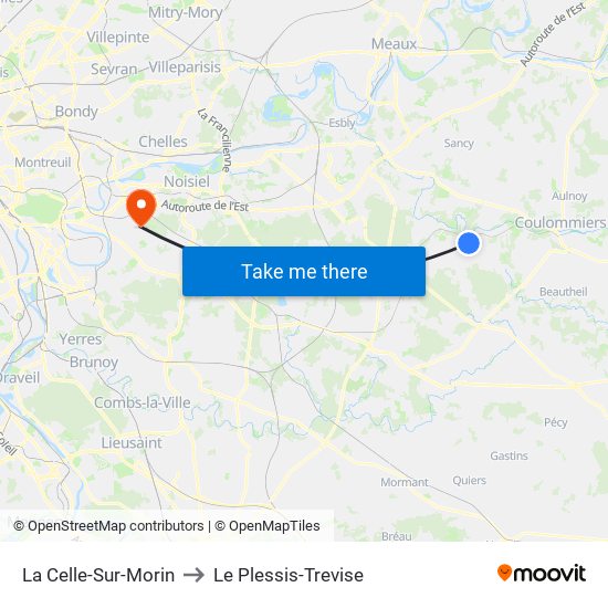 La Celle-Sur-Morin to Le Plessis-Trevise map