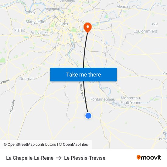 La Chapelle-La-Reine to Le Plessis-Trevise map