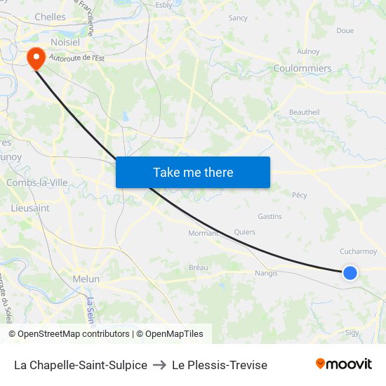 La Chapelle-Saint-Sulpice to Le Plessis-Trevise map