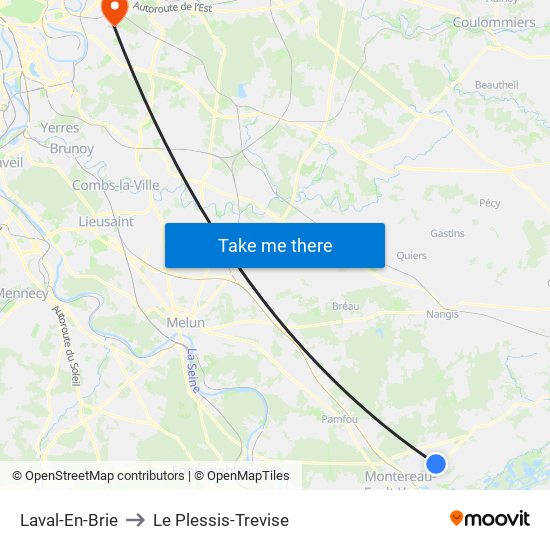 Laval-En-Brie to Le Plessis-Trevise map