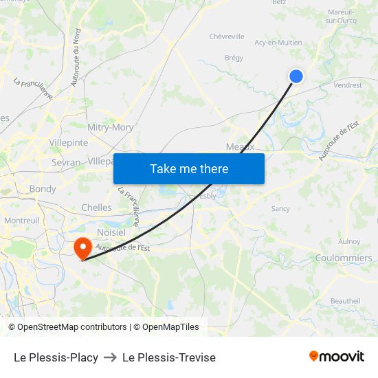 Le Plessis-Placy to Le Plessis-Trevise map