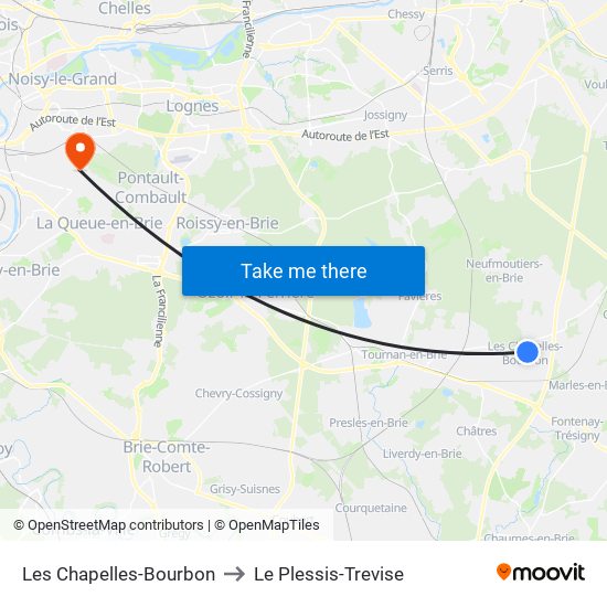 Les Chapelles-Bourbon to Le Plessis-Trevise map