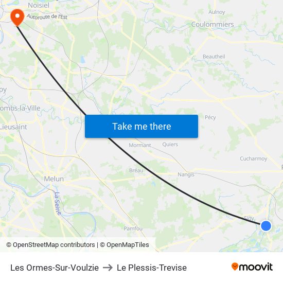 Les Ormes-Sur-Voulzie to Le Plessis-Trevise map