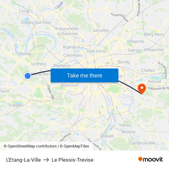 L'Etang-La-Ville to Le Plessis-Trevise map