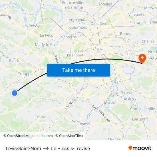 Levis-Saint-Nom to Le Plessis-Trevise map