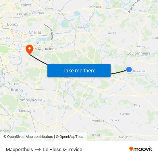 Mauperthuis to Le Plessis-Trevise map