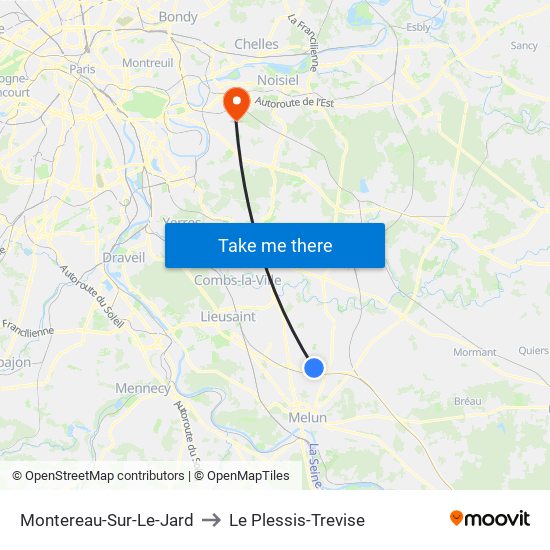 Montereau-Sur-Le-Jard to Le Plessis-Trevise map
