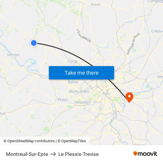 Montreuil-Sur-Epte to Le Plessis-Trevise map