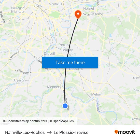 Nainville-Les-Roches to Le Plessis-Trevise map