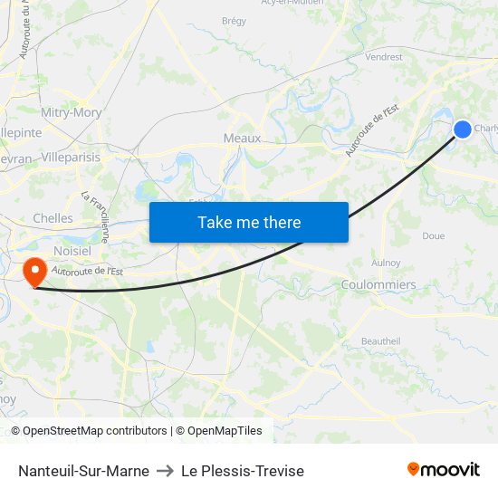 Nanteuil-Sur-Marne to Le Plessis-Trevise map