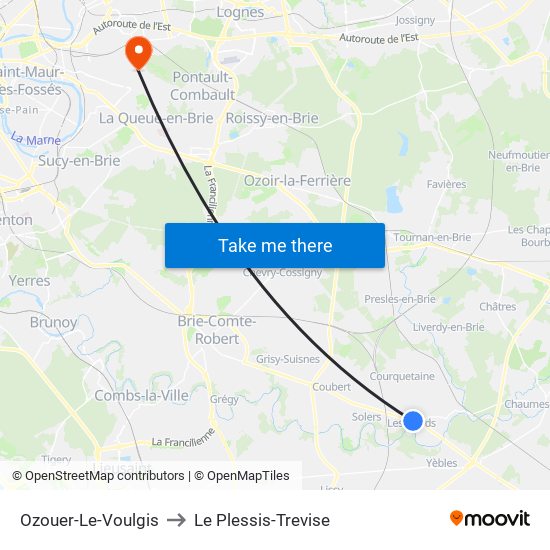 Ozouer-Le-Voulgis to Le Plessis-Trevise map