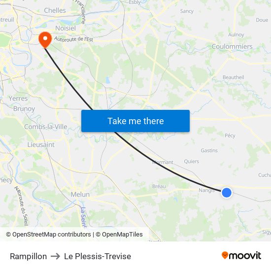 Rampillon to Le Plessis-Trevise map