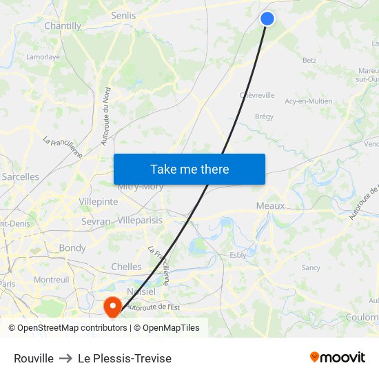Rouville to Le Plessis-Trevise map