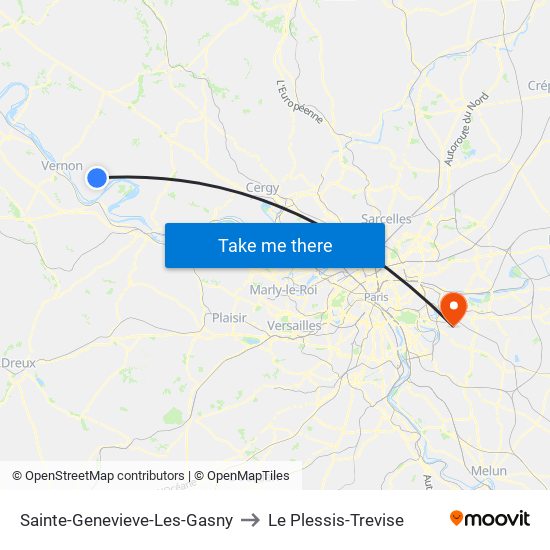 Sainte-Genevieve-Les-Gasny to Le Plessis-Trevise map