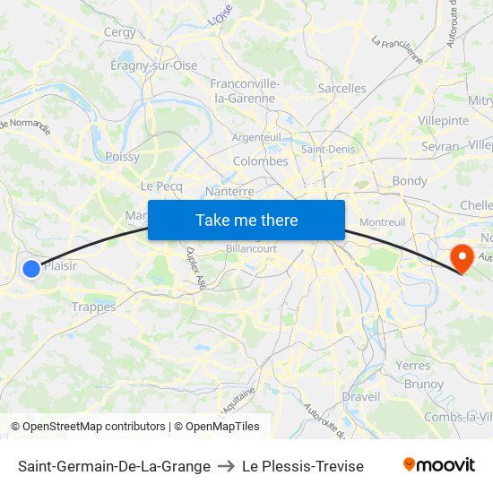 Saint-Germain-De-La-Grange to Le Plessis-Trevise map