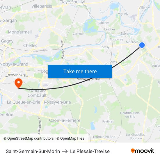 Saint-Germain-Sur-Morin to Le Plessis-Trevise map