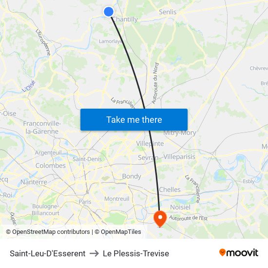 Saint-Leu-D'Esserent to Le Plessis-Trevise map