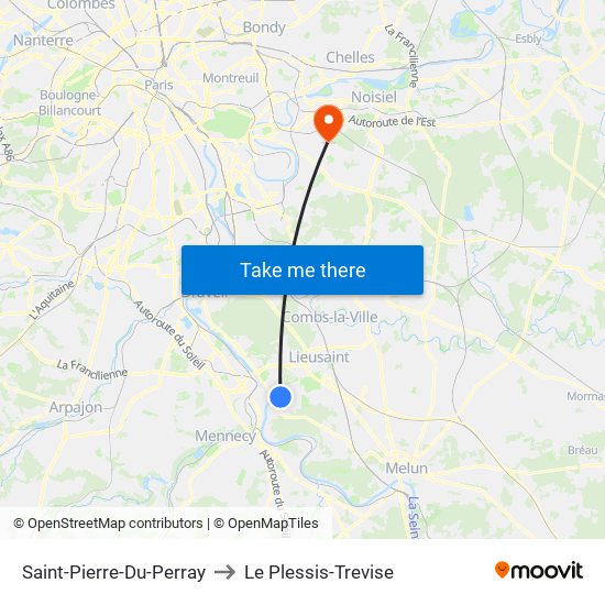 Saint-Pierre-Du-Perray to Le Plessis-Trevise map