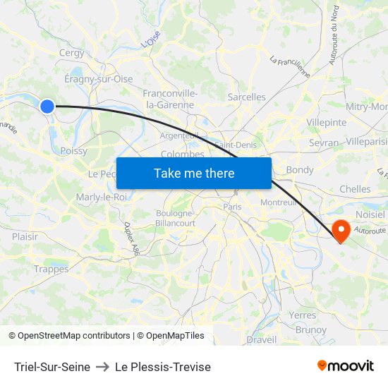 Triel-Sur-Seine to Le Plessis-Trevise map