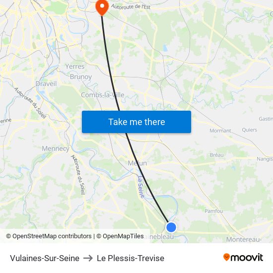 Vulaines-Sur-Seine to Le Plessis-Trevise map
