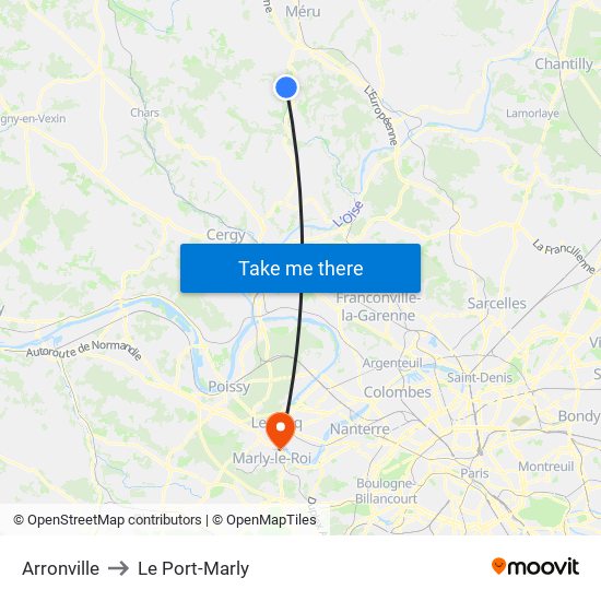 Arronville to Le Port-Marly map