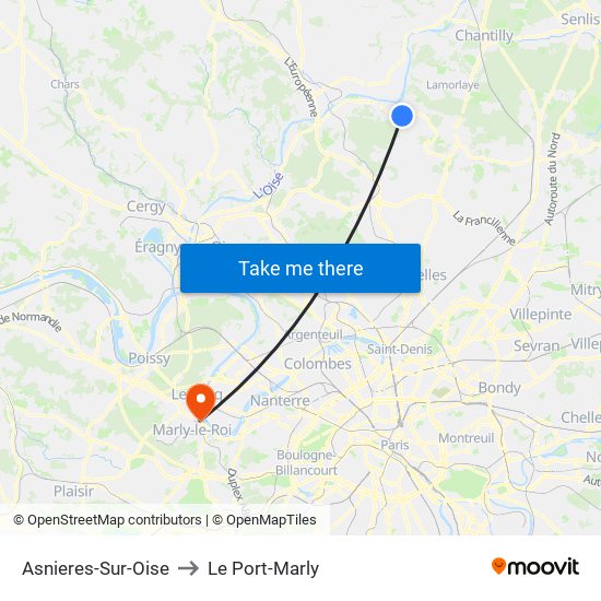 Asnieres-Sur-Oise to Le Port-Marly map
