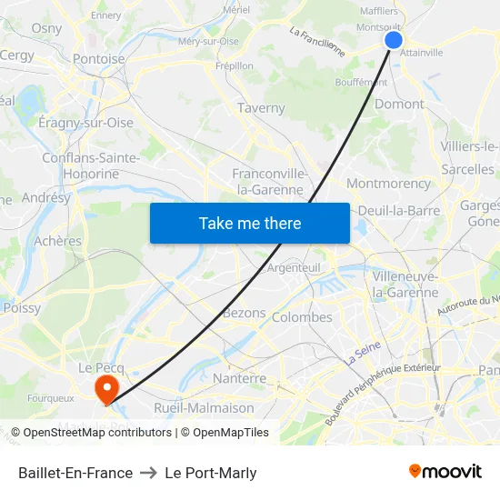 Baillet-En-France to Le Port-Marly map