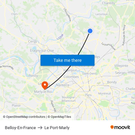 Belloy-En-France to Le Port-Marly map