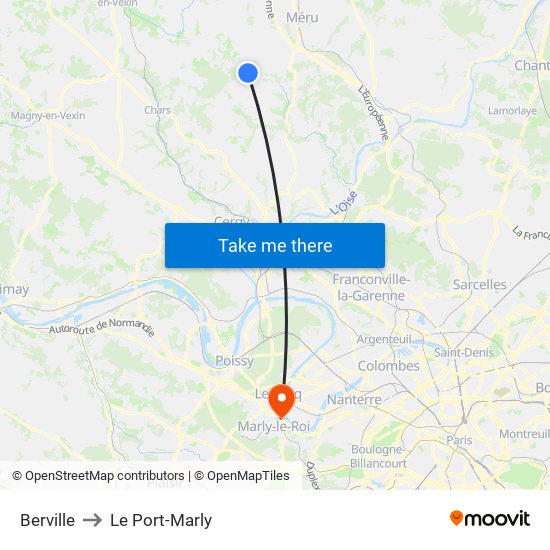 Berville to Le Port-Marly map