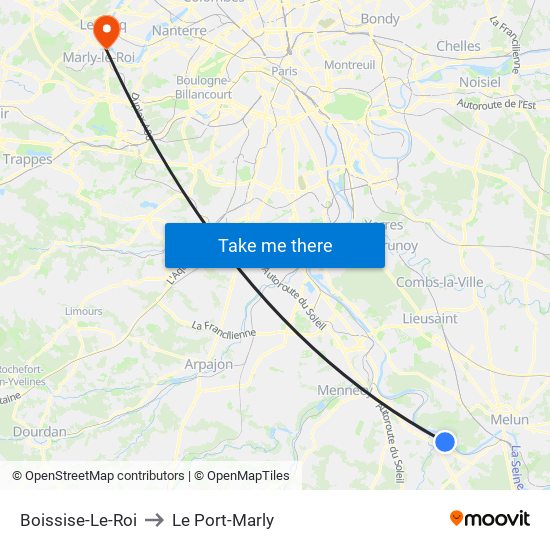 Boissise-Le-Roi to Le Port-Marly map
