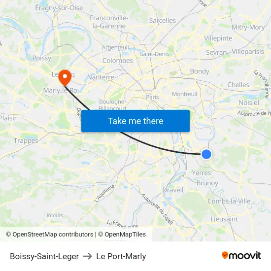 Boissy-Saint-Leger to Le Port-Marly map