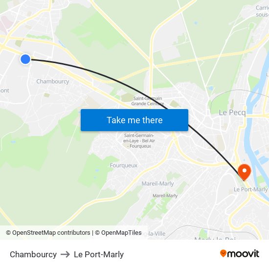 Chambourcy to Le Port-Marly map