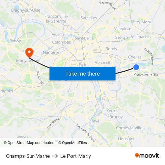 Champs-Sur-Marne to Le Port-Marly map