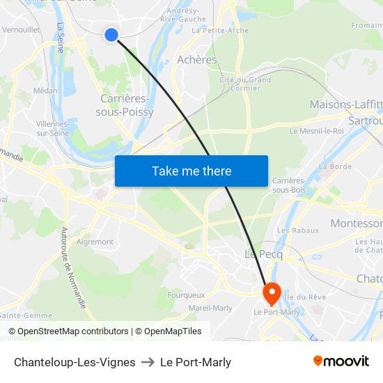 Chanteloup-Les-Vignes to Le Port-Marly map