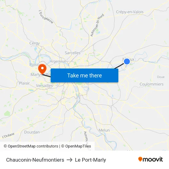 Chauconin-Neufmontiers to Le Port-Marly map