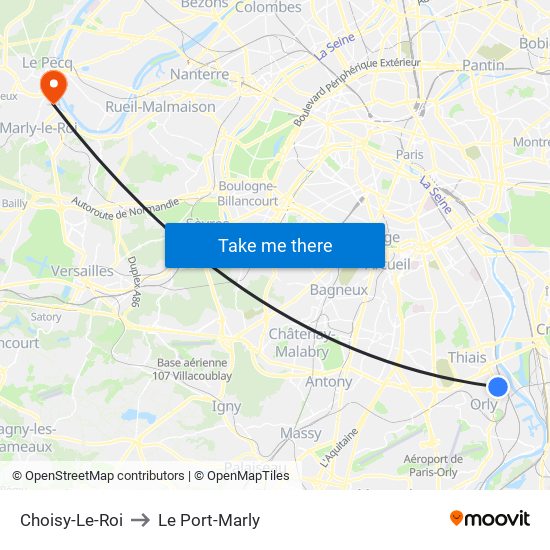 Choisy-Le-Roi to Le Port-Marly map