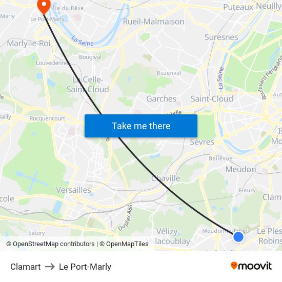Clamart to Le Port-Marly map
