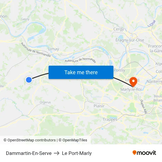 Dammartin-En-Serve to Le Port-Marly map