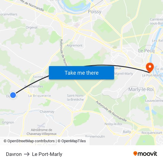 Davron to Le Port-Marly map