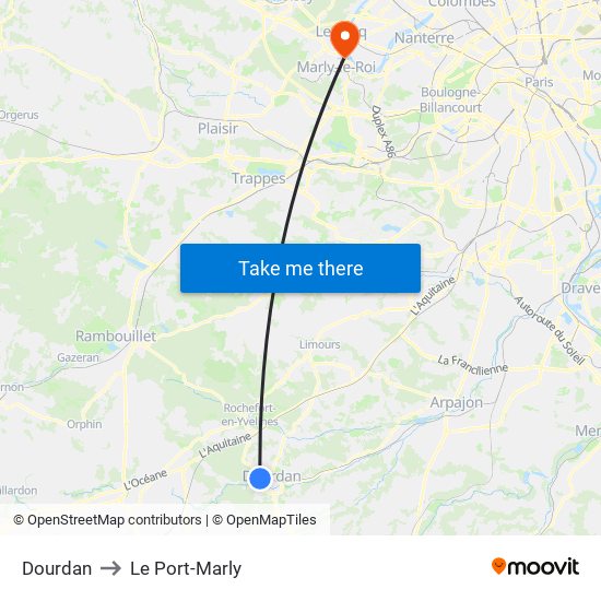 Dourdan to Le Port-Marly map