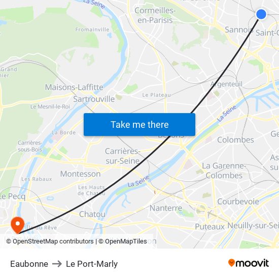 Eaubonne to Le Port-Marly map