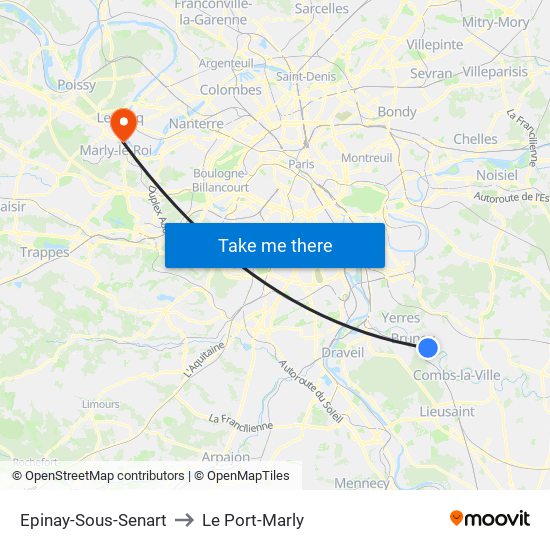 Epinay-Sous-Senart to Le Port-Marly map