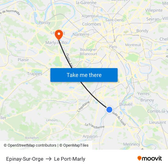 Epinay-Sur-Orge to Le Port-Marly map