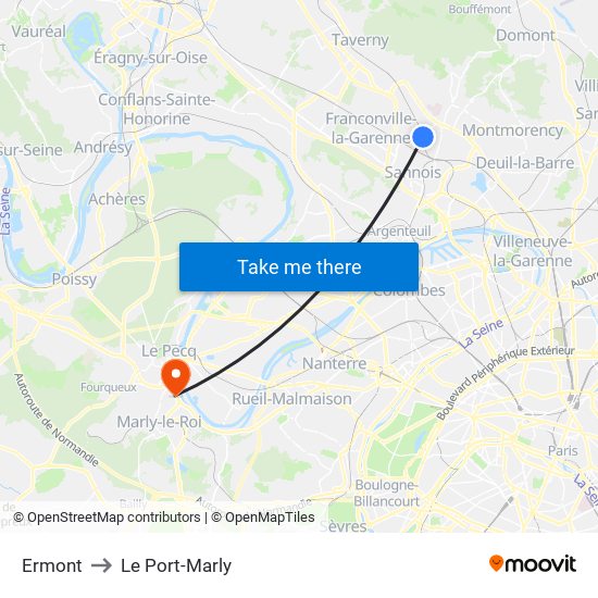 Ermont to Le Port-Marly map