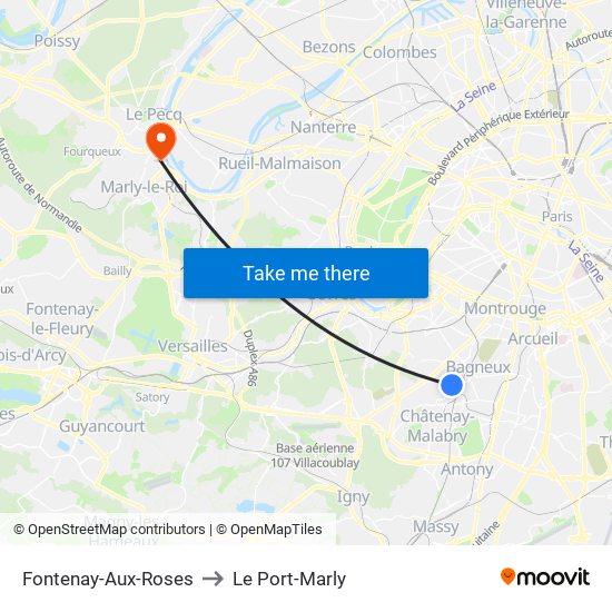 Fontenay-Aux-Roses to Le Port-Marly map