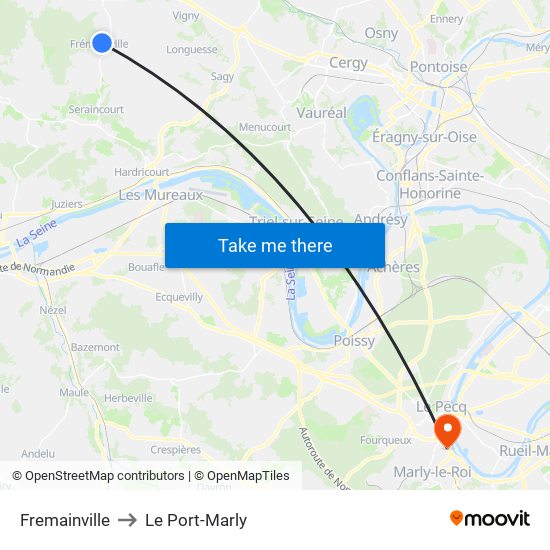 Fremainville to Le Port-Marly map